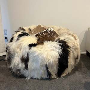 Bean Bags Poufs: Large Genuine Sheepskin Bean Bag