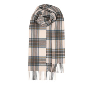 Woollen Scarves: Bowhill Stewart Blue Dress Lambswool Scarf | Wool Scarf
