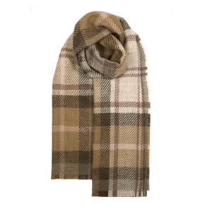 Woollen Scarves: Fearne Scarf British Wool Gordon Dress Taupe | Wool Scarf