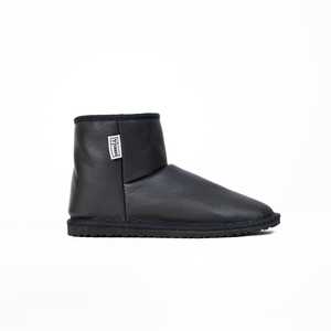 Raven Black Leather Sheepskin Boots