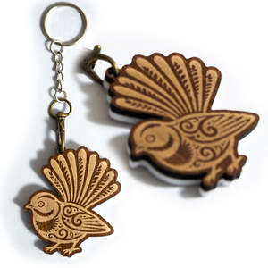 Keyrings & Bag Charms: NZ Native Bird Wooden Keyrings & Bag Charms