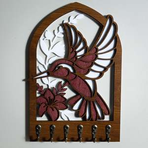 Wall Art: Hummingbird Key Holder (Wall Art, 6 hooks)