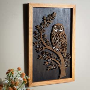 Wall Art: Morepork / Ruru - 3-Layer Framed Wall Art