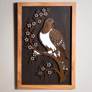 Wall Art: New Zealand Wood Pigeon / Kererū - 3-Layer Framed Wall Art