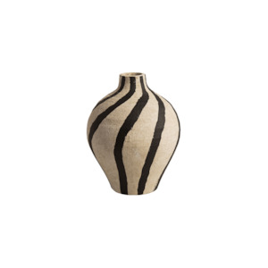 Unclassified: Belly Bottle Vase - Black/Cream