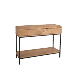 Calia Solid Oak Living Dining Furniture: Calia Oak 2 Drawer Hallway Table