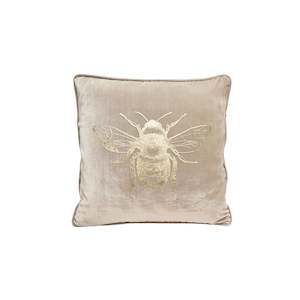 All Soft Furnishings: Cushion - Bee - Pearl/Gold Velvet