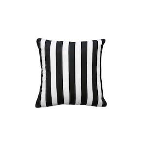 Outdoor Accessories: Outdoor Cushion - Branch Stripe - Black