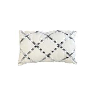 Outdoor Accessories: Sunproof Outdoor Rectangle Cushion - Stripe Zigzag - White/Black