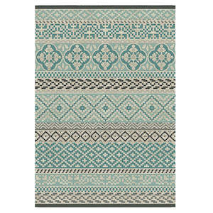 Outdoor Accessories: Outdoor Rug - Kenitra 160x230 - Teal/Multi