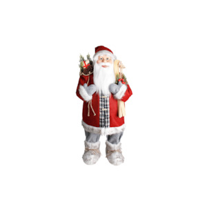 Accessories Clearance: Santa in Red/Plaid & Skis