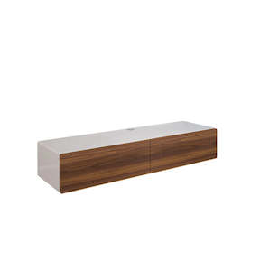 Bondi Floating Entertainment Unit 1660 - Walnut/High Gloss White