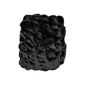 Throw Faux Fur Ribbed - Black
