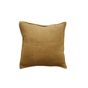 Rust: Cushion - Flaxmill With Feather Inner - Nutmeg