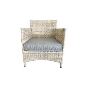 Outdoor Test: Cayman Outdoor Lounge Chair - Kubu Natural Rehau German Wicker - Sunbrella Natte Grey Chine Fabric