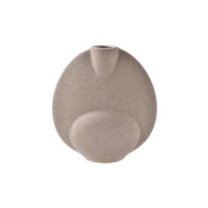 Diya Ceramic Vase - 24x27cm - Dark Sand