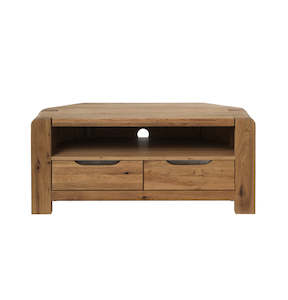 Arriving Soon: Imola Corner TV Cabinet - Wild Oak / Oak Veneer Timber - Natural Oil