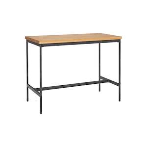 Calia Oak Bar Table with Black Metal Frame