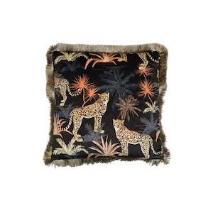 Velvet Cushions: Cushion - Animals - Black Velvet