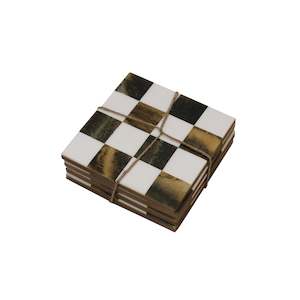 Set of 4 Resin Coasters - Check