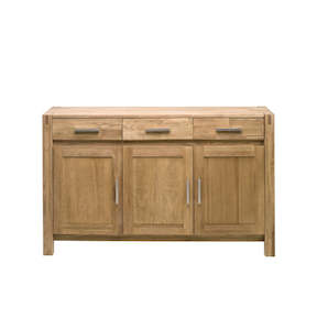 Arriving Soon: Modena Sideboard 3 Door / 3 Drawer - Oak / Oak Veneer Timber - Natural Oil