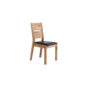 Arriving Soon: Florence Dining Chair - Brown PU Seat - Solid Wild Oak Brushed/Lacquered