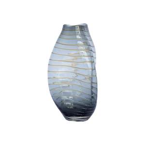 Accessories Clearance: Cascade Vase - 34cm - Blue Amber