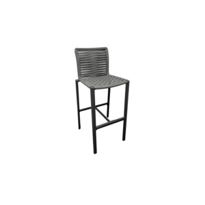 New Arrivals Furniture: Sicily Outdoor Bar Chair With Sling Rope - Charcoal
