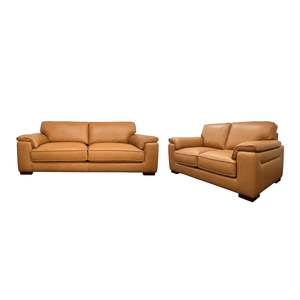 All Lounge Furniture: Manhattan 3+2 Seater Leather Suite - Urban Sofa Cat 15 RWB Leather
