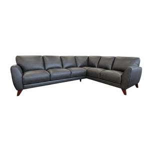 All Lounge Furniture: Marple 2pc Corner Suite - Urban Sofa - RWB Charcoal Leather