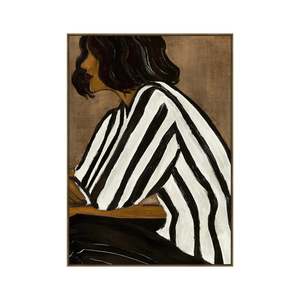 New Arrivals Accessories: Wall Art - Linear Grace  - Canvas w Walnut Frame - 100x140cm