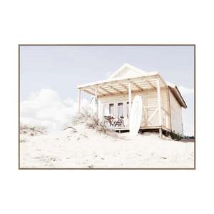 New Arrivals Accessories: Wall Art - Surf Shack  - Canvas w Oak Frame - 150x100cm