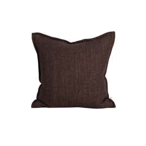 Cushion - Flaxmill With Feather Inner - Mahogany