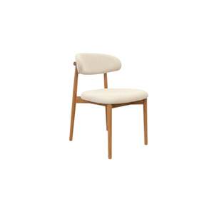 Ollo Oak Dining Chair Natural - Solid Oak Lacquered - Natural Fabric - Arrives Assembled