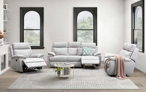 Lounges Sofas: Evans fabric 3 pcs recliner suite