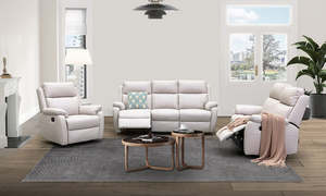 Lounges Sofas: Harbour leather 3 pcs recliner suite
