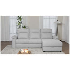 Lounges Sofas: Dawson Fabric 3 Seat Reversible Chaise Lounge With Storage