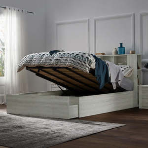 Bedroom Suites: Empire With Gaslift Storage Base With 1 Drawer（Rustic Ash）