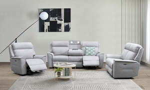 Lounges Sofas: Archie fabric 3 pcs electric recliner suite