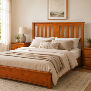 Bedroom: Susan Headboard (Warm Honey) Queen/Double