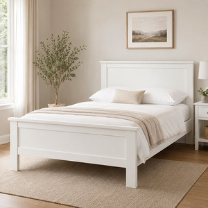 Bedroom: New Master Queen Bed Frame (White/Warm Honey/Black)