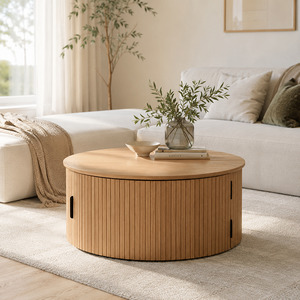 Dining Living: Palliser Round Coffee Table (Black Oak/Natural Oak/Walnut)
