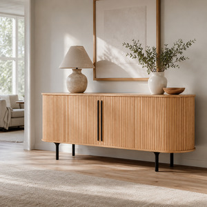 Dining Living: Palliser Sideboard Buffet Table (Black/Oak/Walnut)
