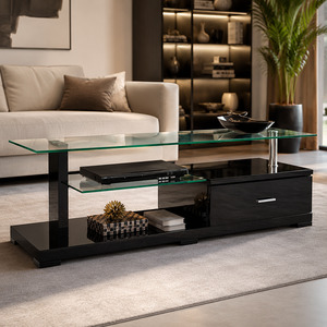 Dining Living: Clare TV Unit (White/Black) 1400mm