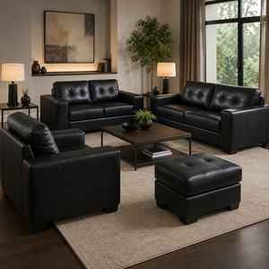 Metro Leather Sofa Black