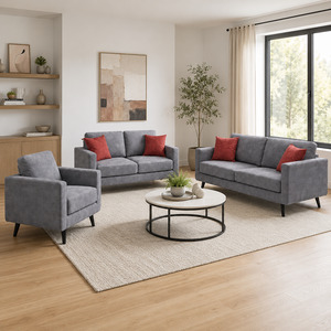 Stationary Velvet Fabric Sofa