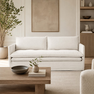 Hamilton Slipcover 3 Seater Sofa W210cm (Cement)