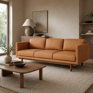 Sofa 1: Strada Leather 3 Seater Sofa W206cm