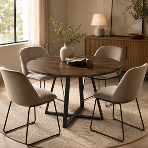 Capri Round Dining Table W110cm (Dark Oak)