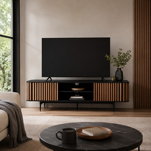 Linea TV Unit (Natural / Painted Black Oak)